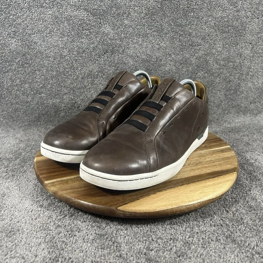 Kizik New York Mens Size 10 W Brown Leather Hands Free Slip On Casual Shoes Used